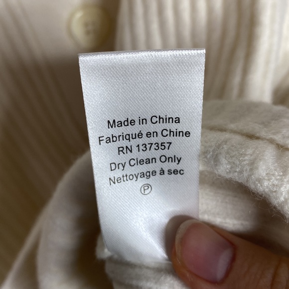 Marissa Webb Arie ribbed cashmere blend Henley sweater in cream size S - Picture 13 of 14